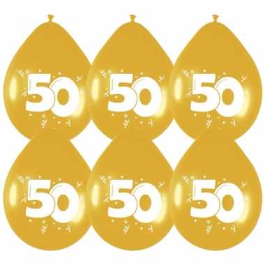 36x stuks gouden ballonnen 50 jaar feestartikelen