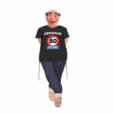 Abraham pop opvulbaar compleet met abraham stopbord 50 jaar pop shirt en masker
