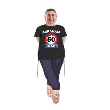 Abraham pop opvulbaar met abraham stopbord 50 jaar pop shirt/ kleding