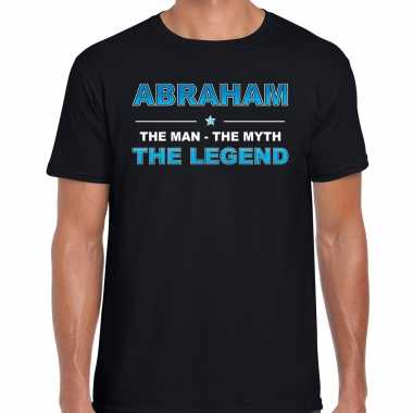 Naam cadeau t-shirt abraham - the legend zwart voor heren