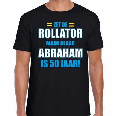 Verjaardag cadeau t-shirt rollator 50 jaar abraham zwart voor heren