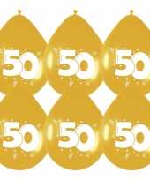24x stuks gouden ballonnen 50 jaar feestartikelen