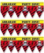 3x 50 abraham tape markeerlinten waarschuwing 12 m versiering