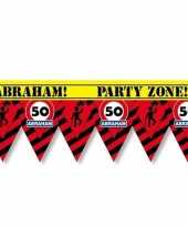 50 abraham party tape markeerlint waarschuwing 12 m versiering