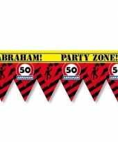 50 abraham party tape markeerlint waarschuwing 12 m versiering