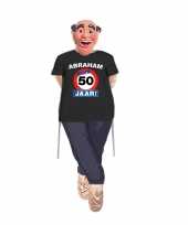 Abraham pop opvulbaar compleet met abraham stopbord 50 jaar pop shirt en masker