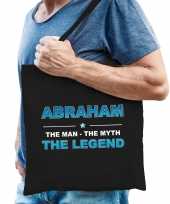 Naam cadeau tas abraham the legend zwart voor heren