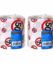 Set van 2x stuks toiletpapier rollen voor een 50 jarige