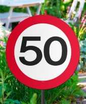 Set van 2x stuks tuinborden versiering 50 jaar feest thema 44 cm